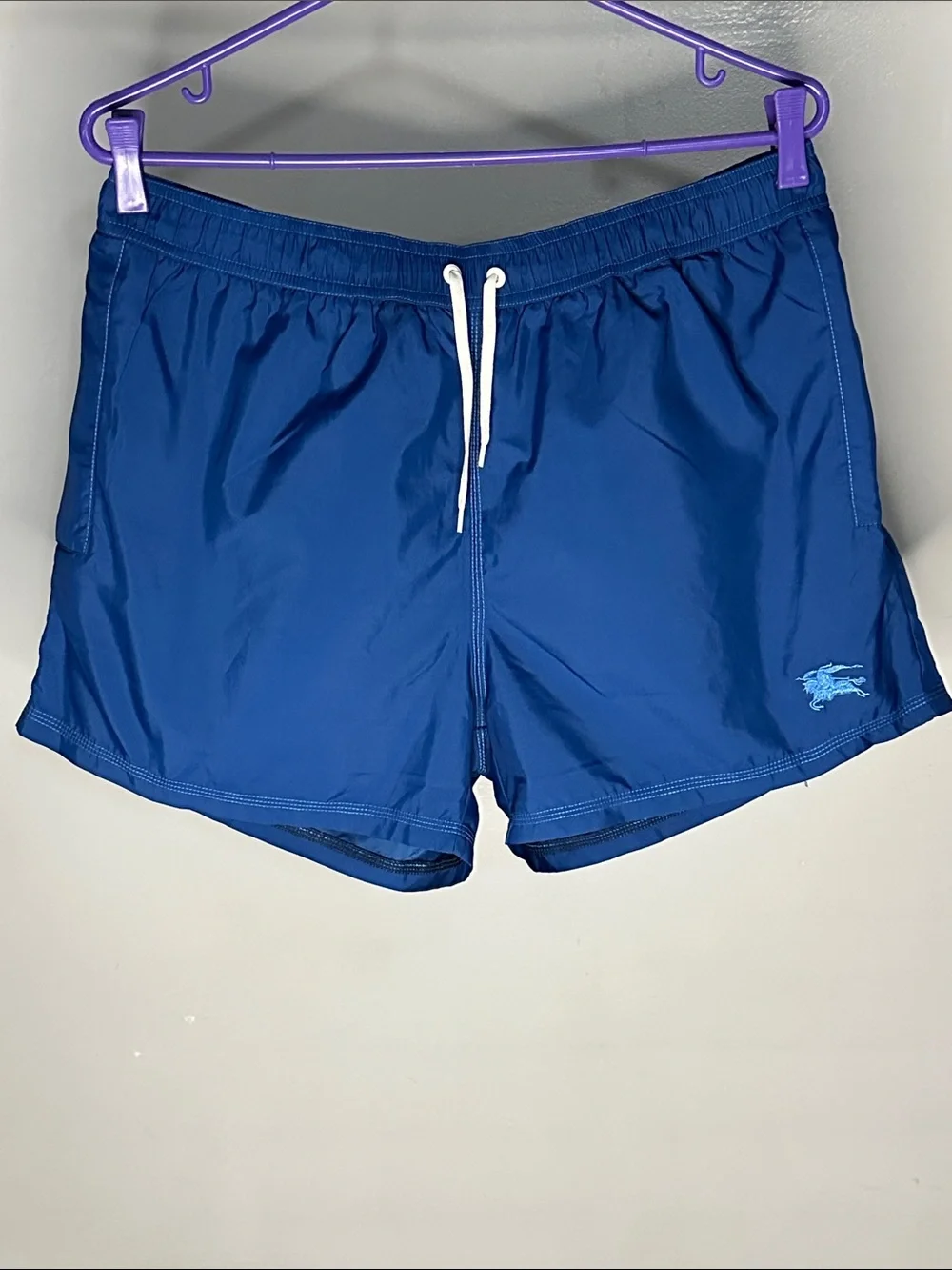 Burberry Royal Blue Men's Swim Trunks with Drawstring